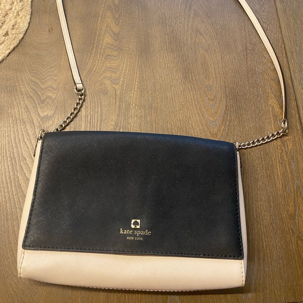 Kate Spade Leather Crossbody Bag (black & a pink/cream tone)